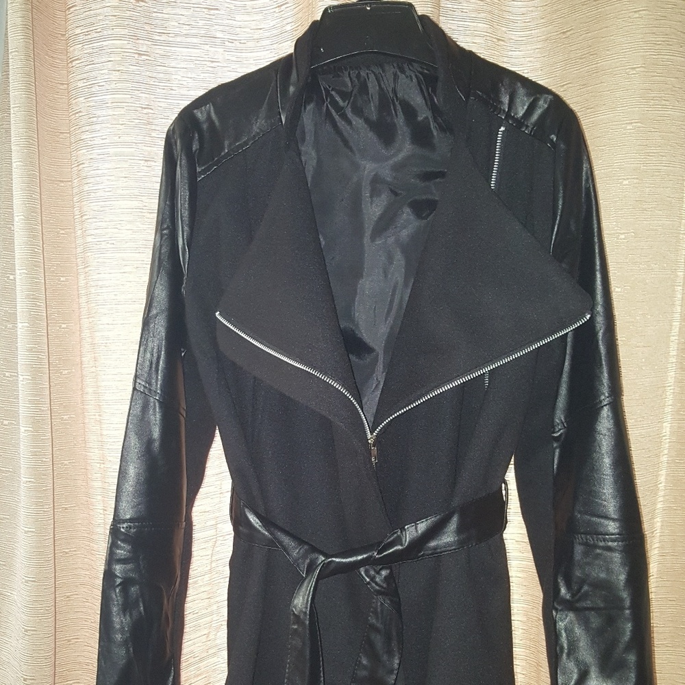 Fleece & Faux Leather Jacket - Picture 10 of 13